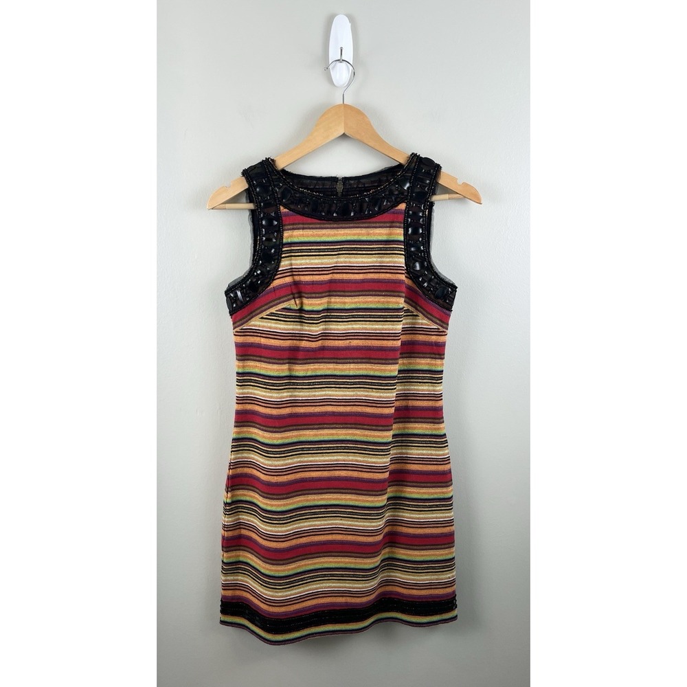 Free People New Romantics Dress Tapestry Embellished Western‎ Boho Festival Sz 2